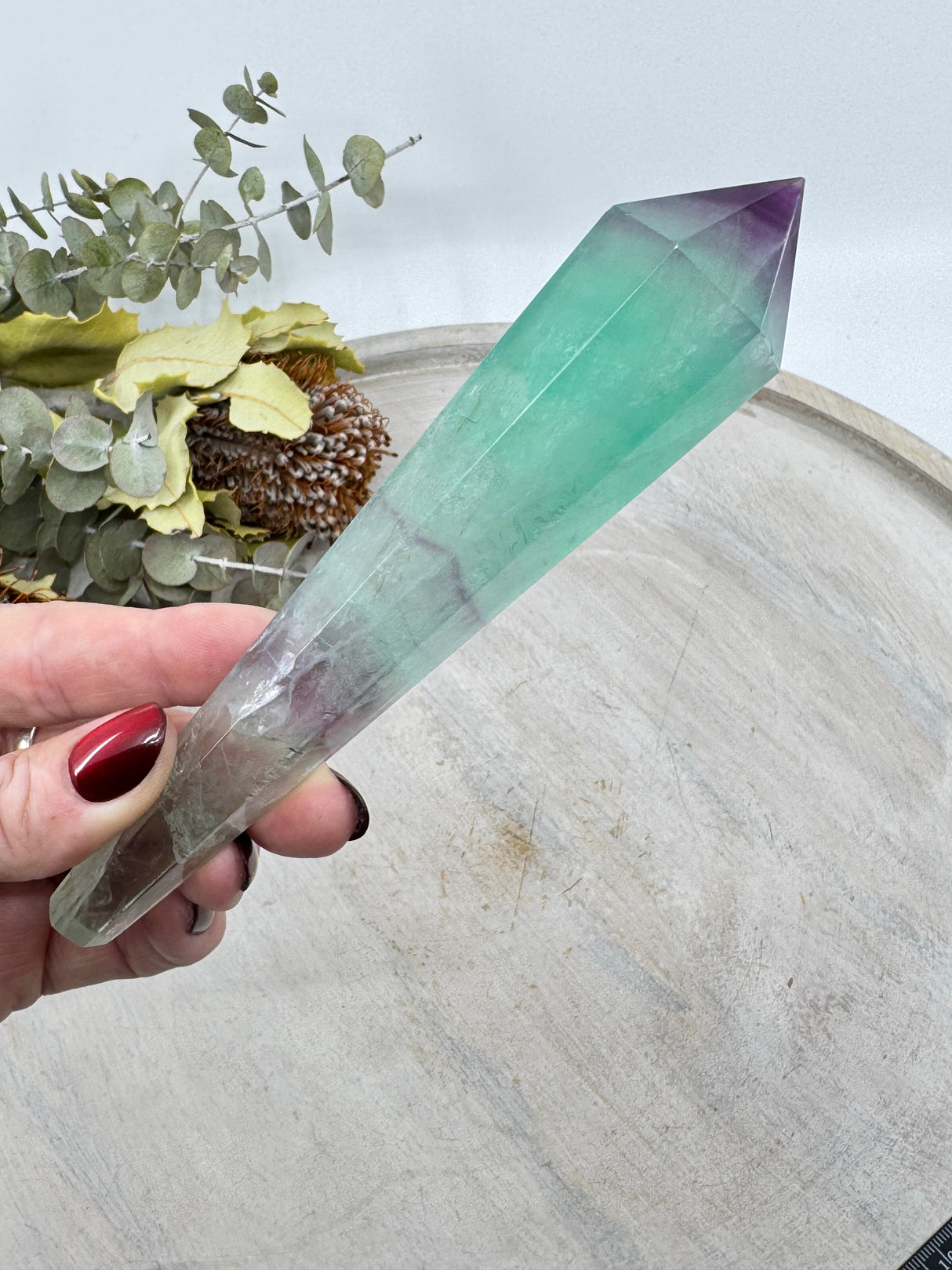 Rainbow Fluorite Wand #1 – 182g – Stone of Clarity, Focus & Spiritual Protection