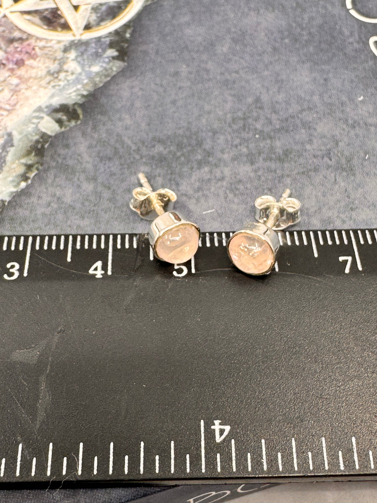 Rose Quartz Silver Stud Earring - “I radiate love, beauty, confidence and grace”.