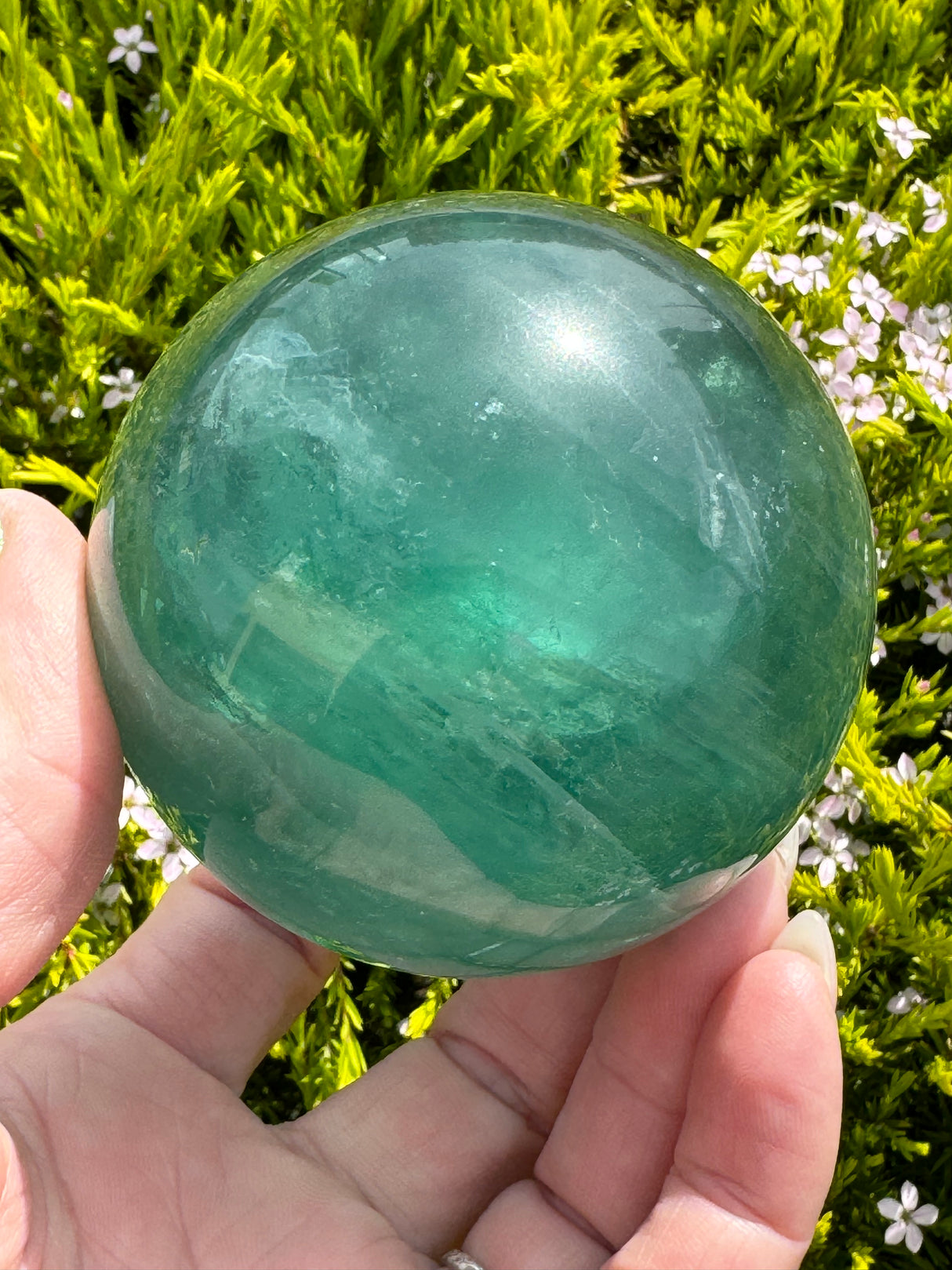 Green Fluorite Sphere #2 592g- Concentration
