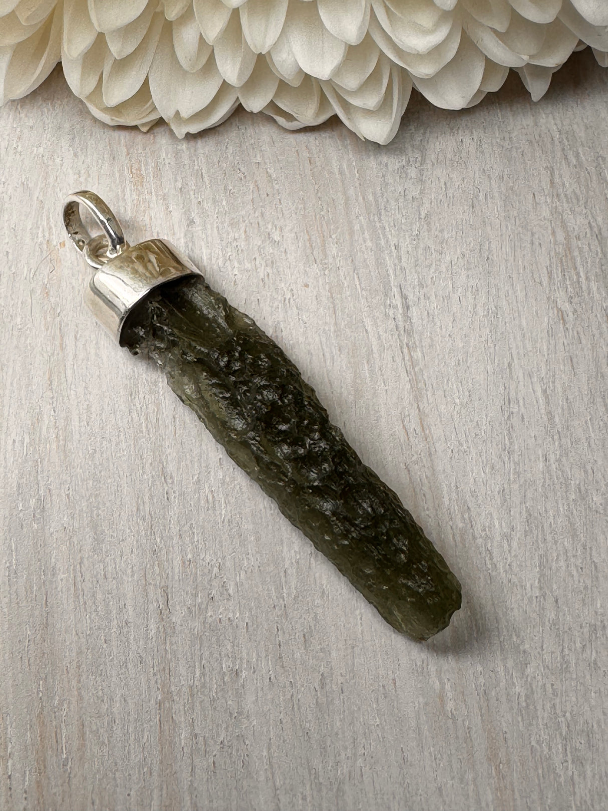Moldavite Silver Pendant #15 3.48g- Transformation & Protection