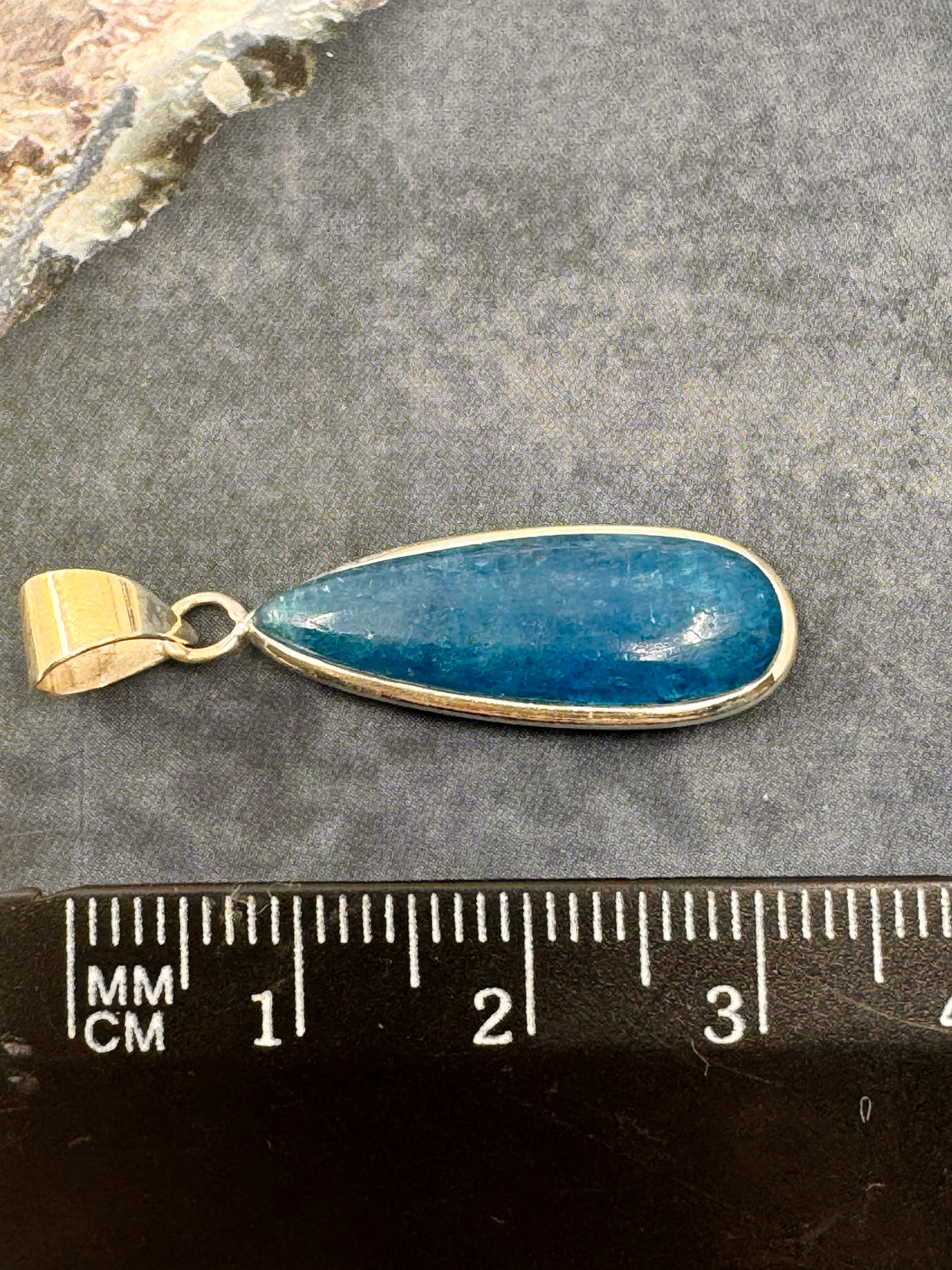 Apatite Neon Blue Pendant - "I work relentlessly each day to achieve my goals."