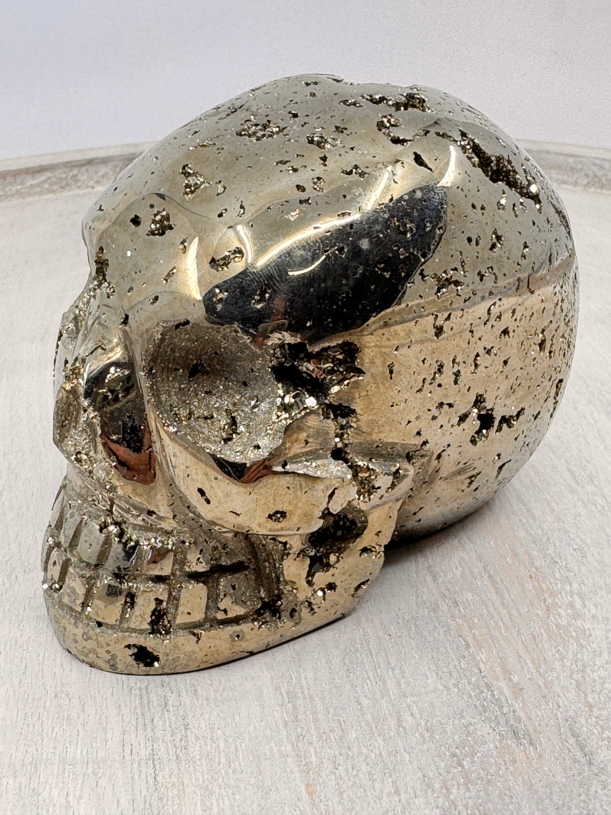 Pyrite Skull Carving #2 - 1.34kilos - Protection & Energy