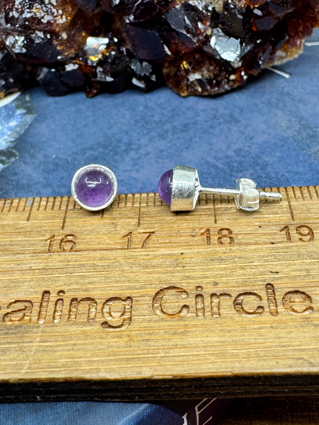 Amethyst Silver Stud Earrings- “I trust my intuition and allow it to guide me each day”’