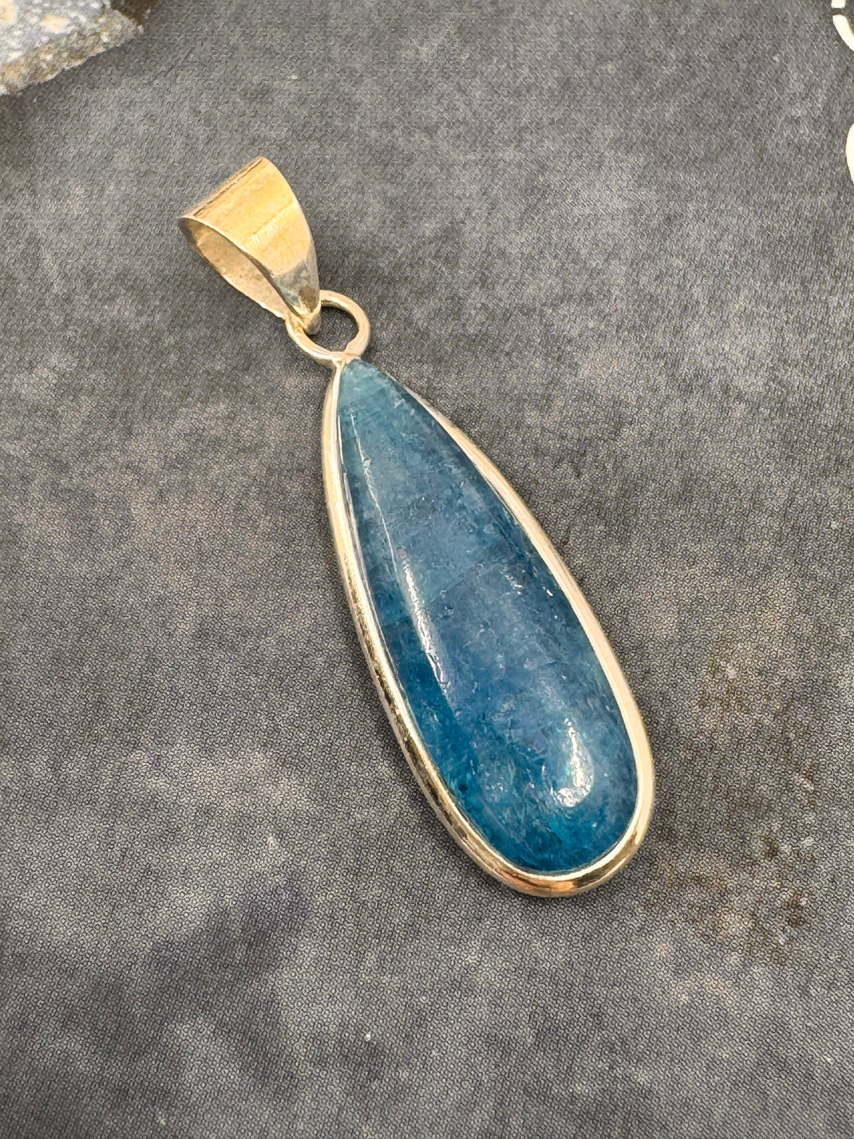 Apatite Neon Blue Pendant - "I work relentlessly each day to achieve my goals."
