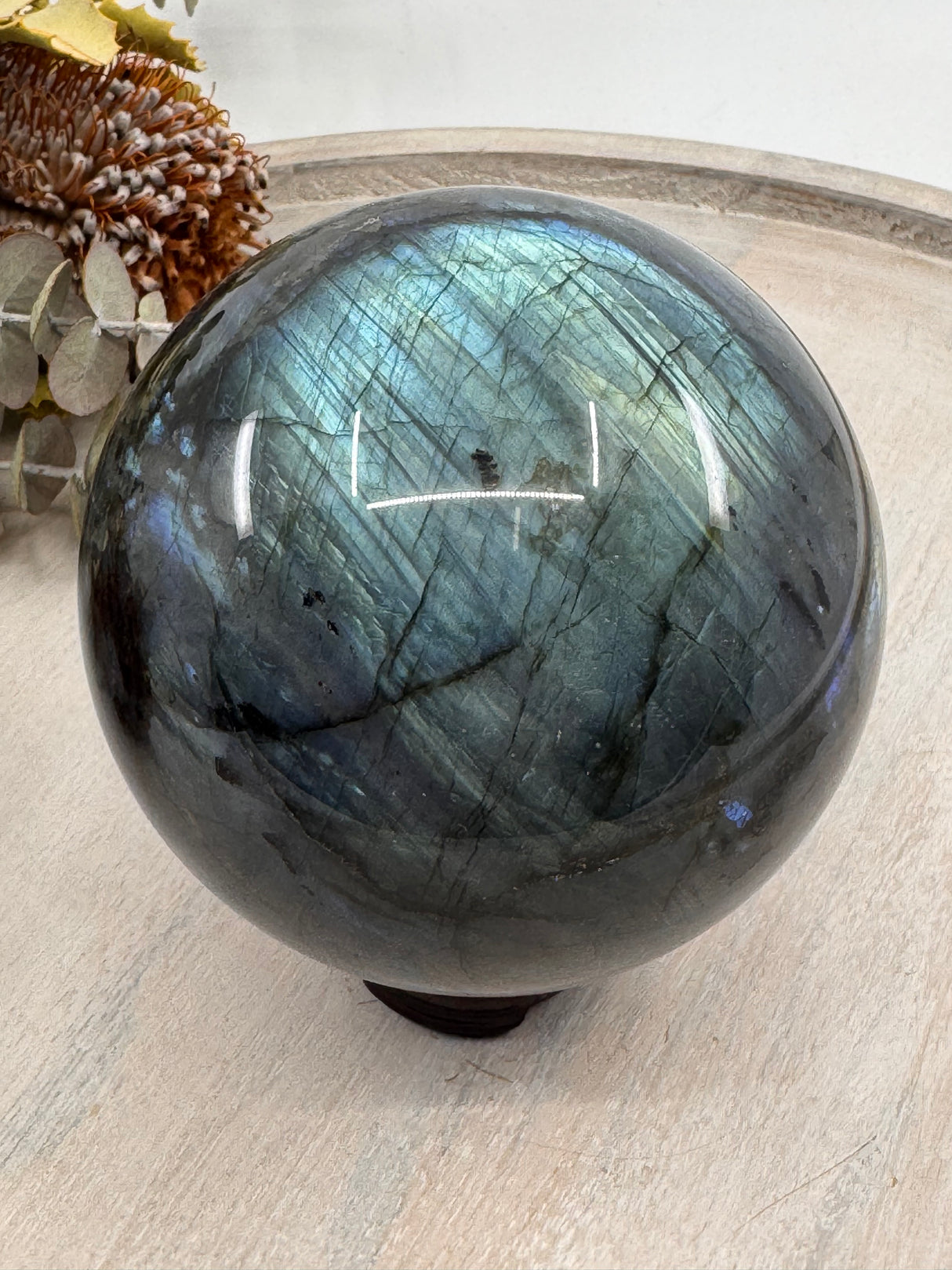 Flashy Labradorite Sphere – 1.288kg Crystal of Magic & Transformation