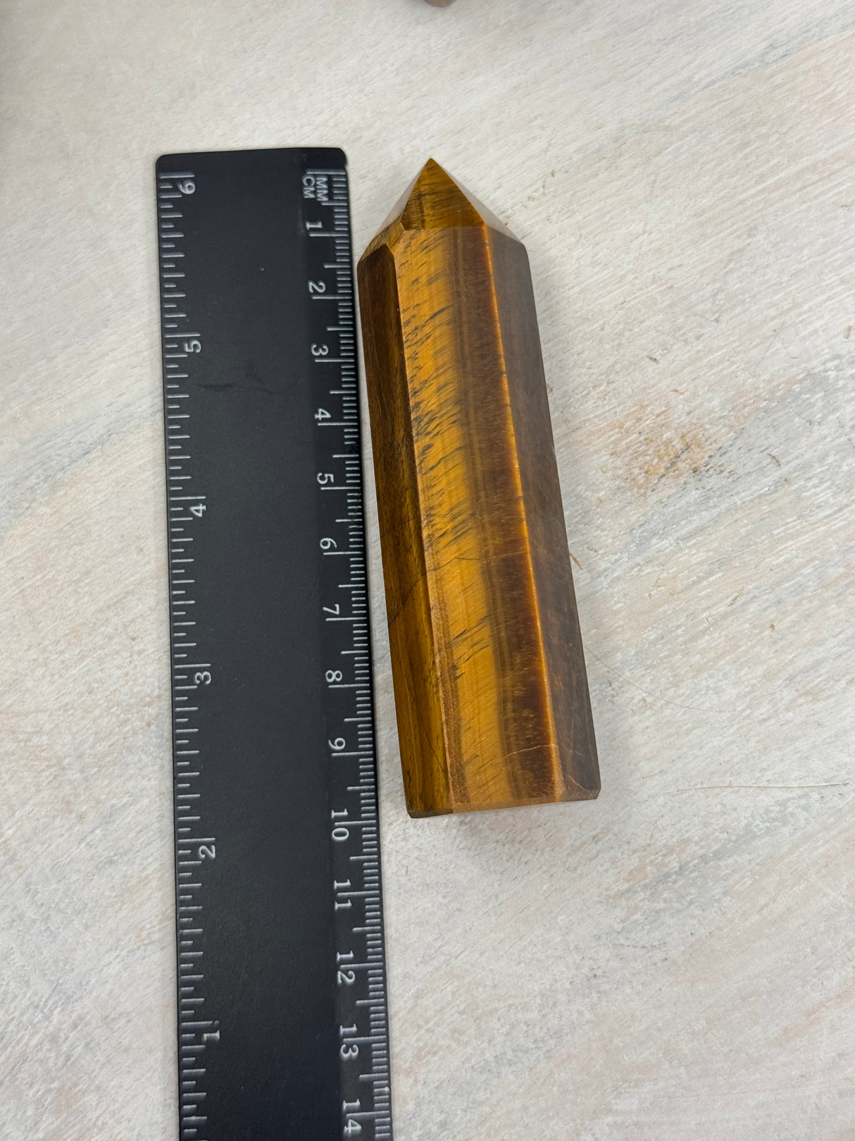 6-Sided Tiger Eye Point – Crystal of Courage & Focus