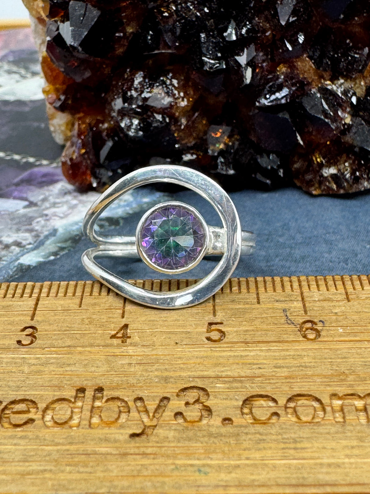 Mystic Quartz Silver Ring Size 9 - Enhances focus, intuition, and energetic clarity