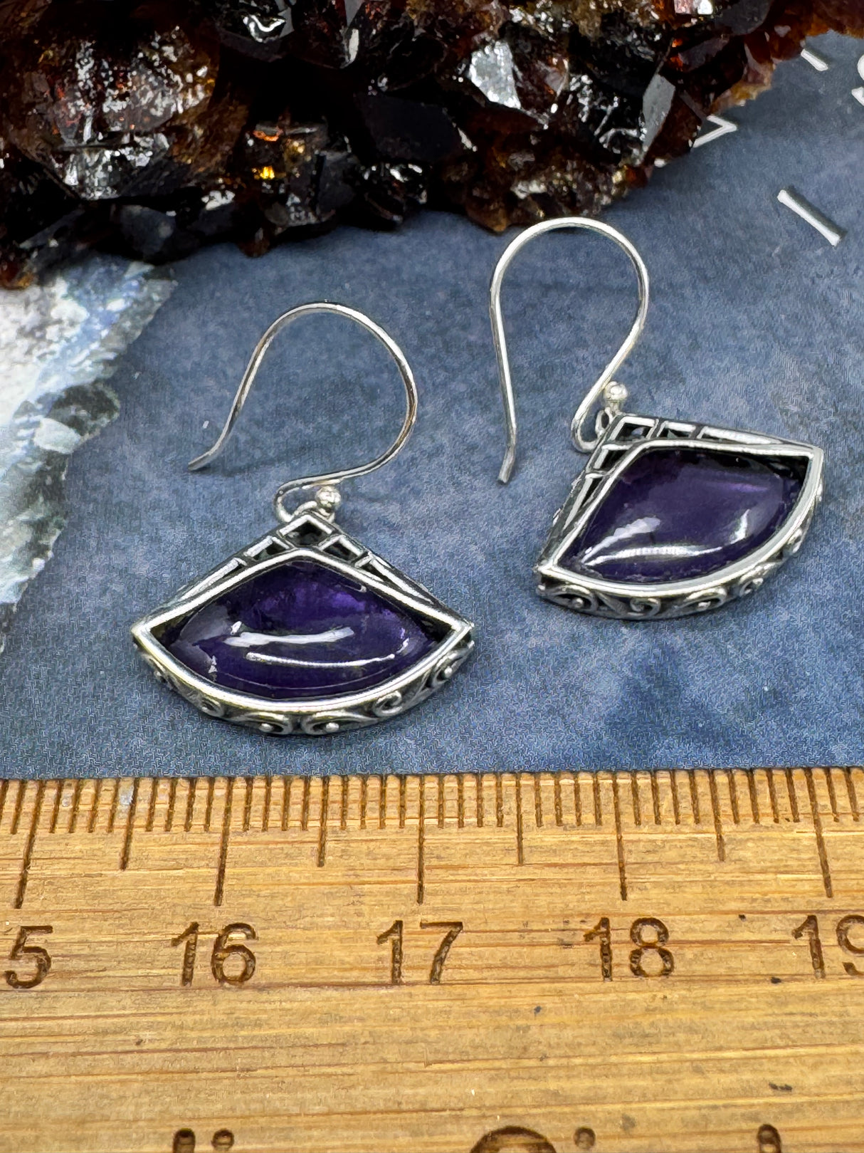 Amethyst Silver Earrings- “I trust my intuition and allow it to guide me each day”’