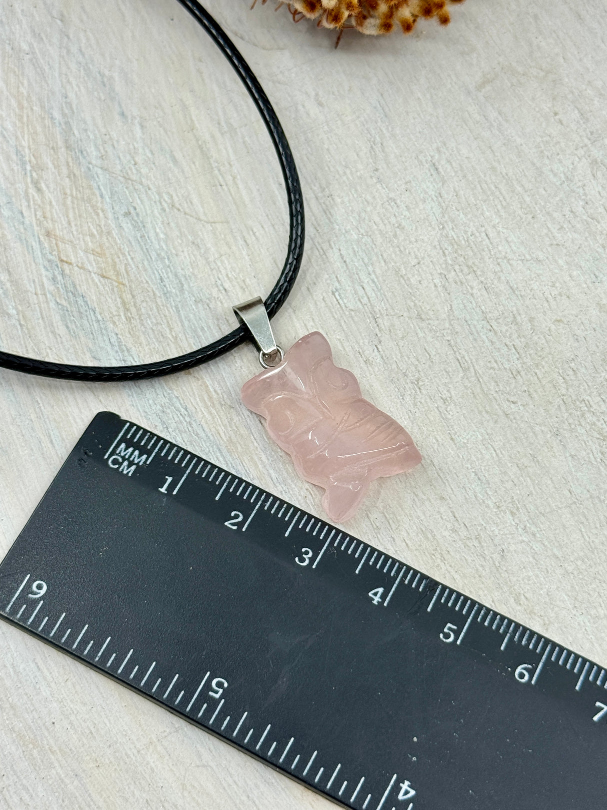 Rose Quartz Owl Pendant – Stone of Love, Wisdom & Emotional Healing