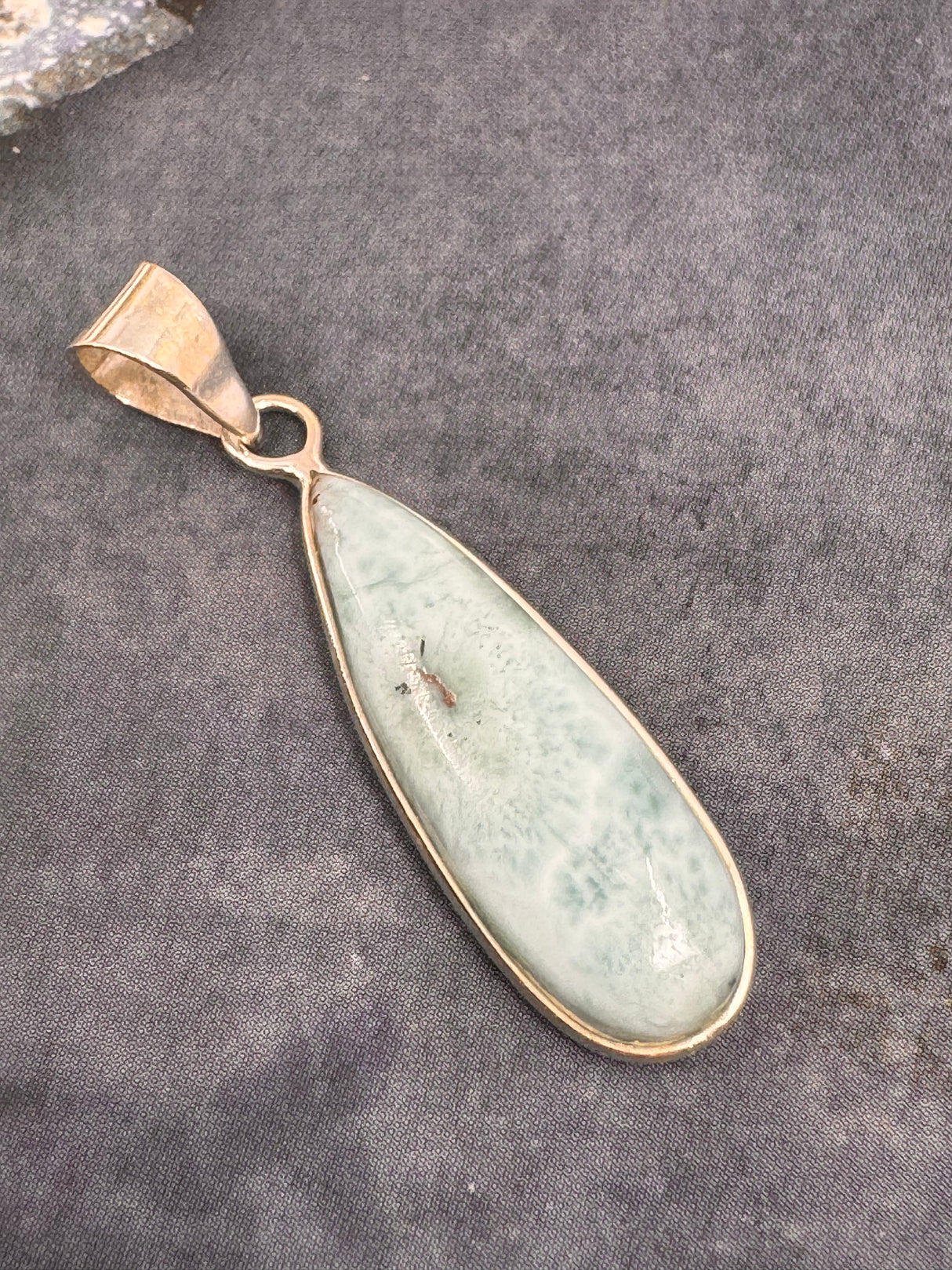 Larimar Silver Pendant & Chain - "I allow myself to express my inner femininity".