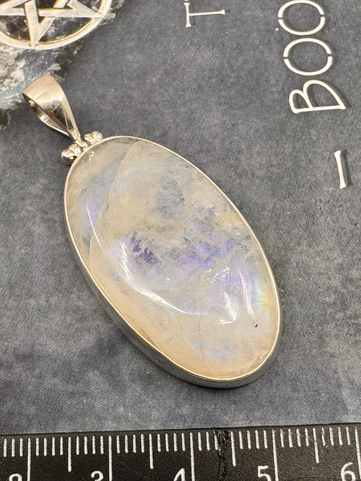 Moonstone Rainbow Large Silver Pendant - “My mind is open to new possibilities and opportunities”.