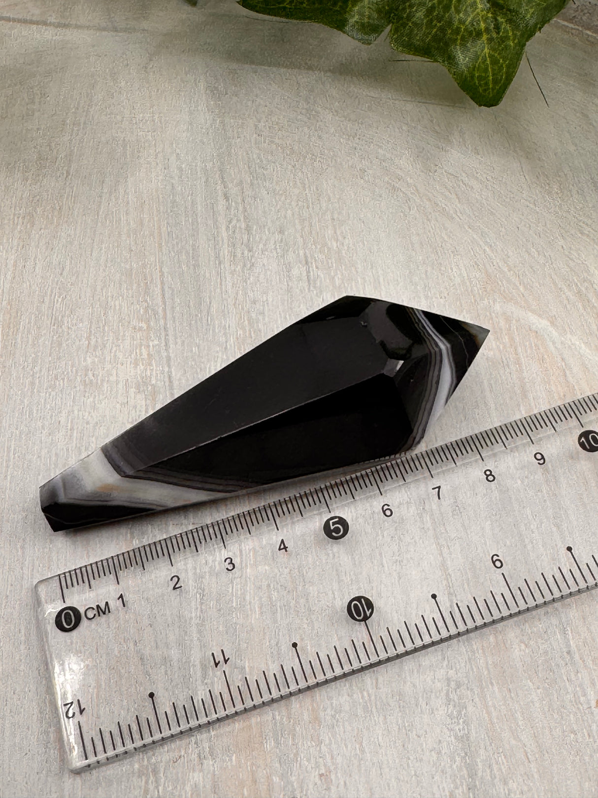 Banded Black Agate Wand - "I release all behaviours that no longer serve me."