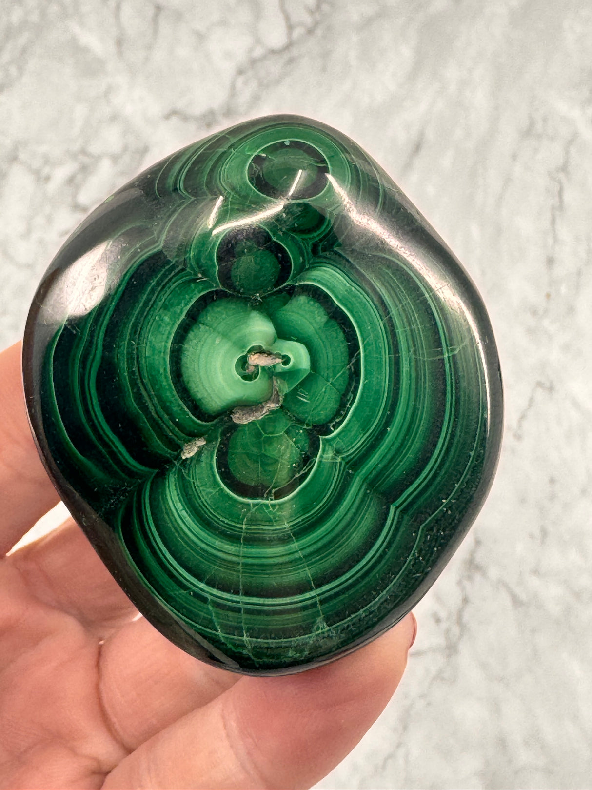 Malachite Polished Specimen 154g - "I choose to radiate love, kindness, and positive energy."