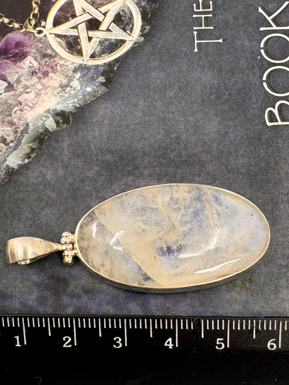 Moonstone Rainbow Large Silver Pendant - “My mind is open to new possibilities and opportunities”.