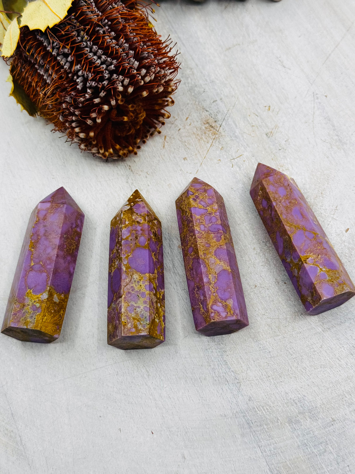 Phosphosiderite point in soft lilac tones — crystal of serenity, healing, and divine connection.