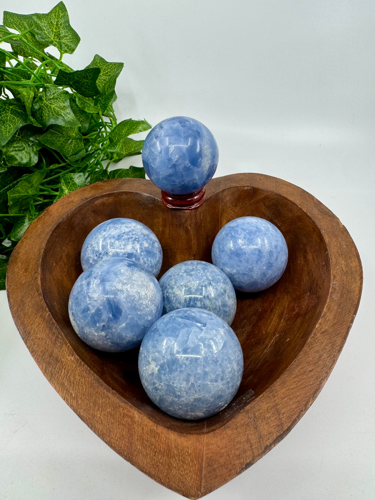 Blue Calcite Sphere - “I do not allow outside influences to disturb my inner peace”.