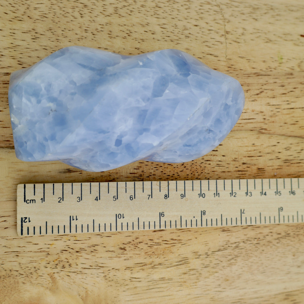 Blue Calcite Flame – 606g Calm Communication Crystal