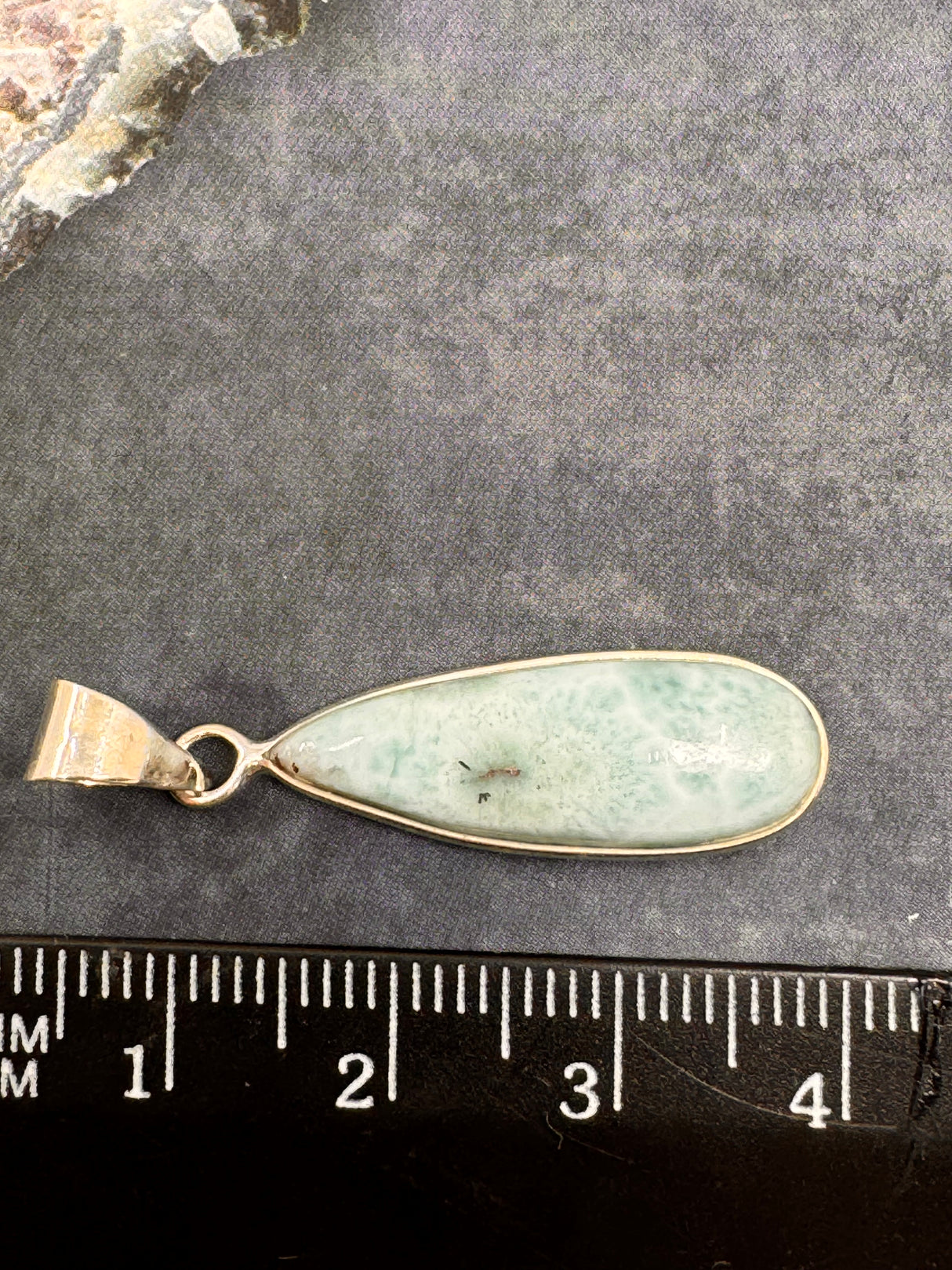 Larimar Silver Pendant & Chain - "I allow myself to express my inner femininity".