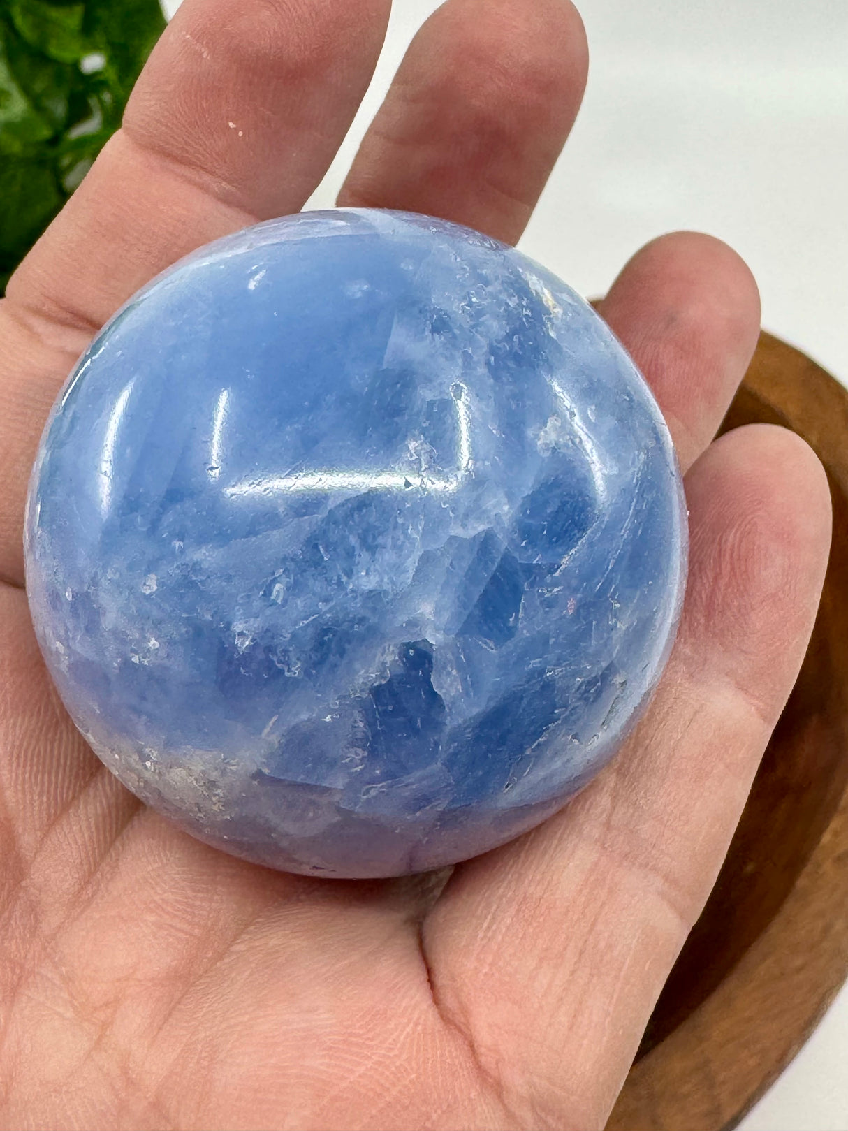 Blue Calcite Sphere - “I do not allow outside influences to disturb my inner peace”.