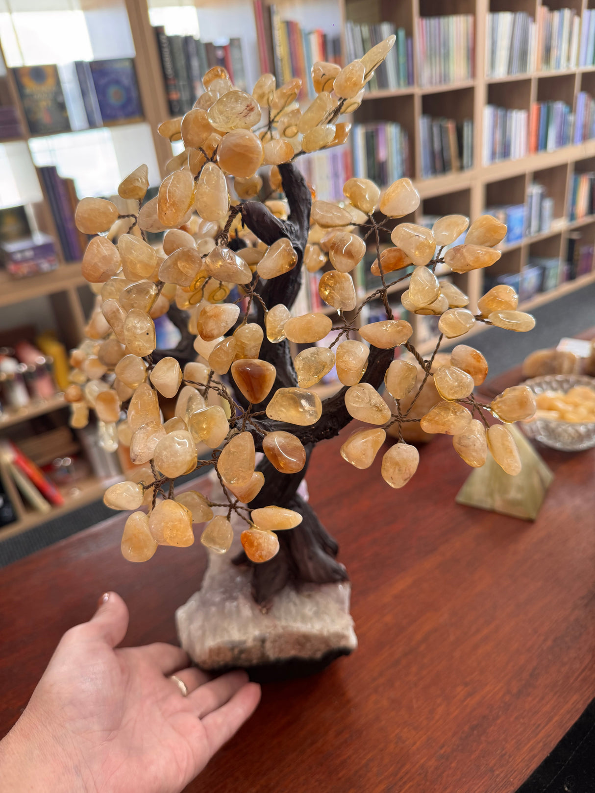 Large Citrine Gemstone Bonsai Tree – 5kg on Amethyst Base for Abundance & Harmony