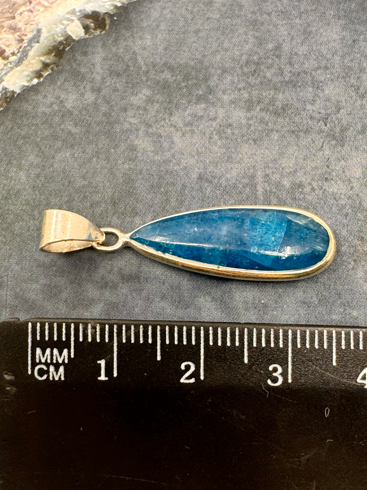 Apatite Neon Blue Pendant - "I work relentlessly each day to achieve my goals."