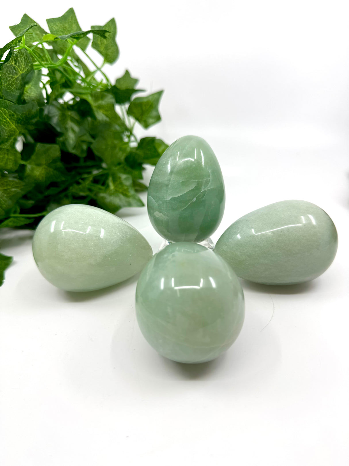 Green Aventurine Egg Carving 210g - "I am worthy of the life I desire."