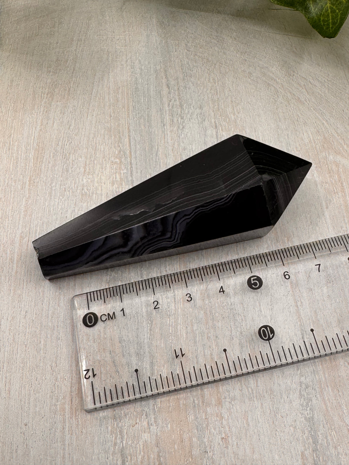 Banded Black Agate Wand - "I release all behaviours that no longer serve me."