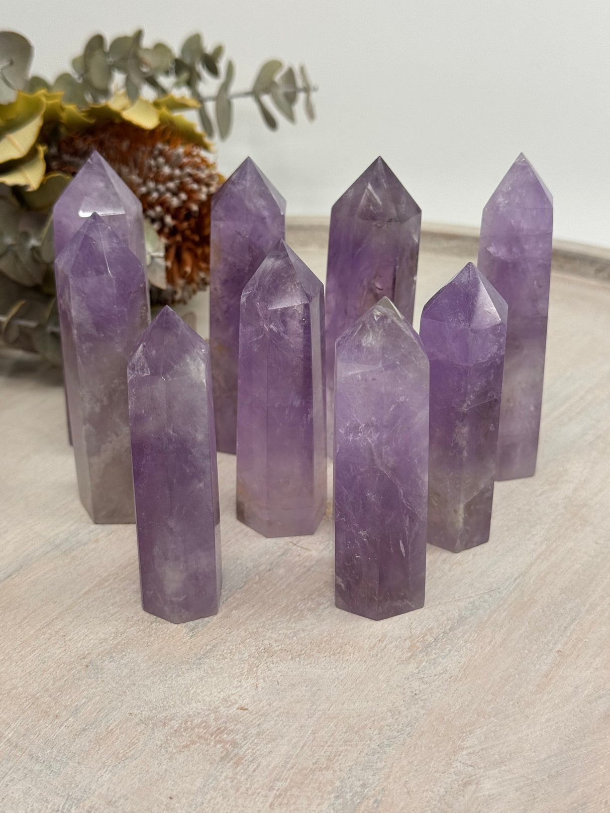 Amethyst 6-Sided Point Collection – 7–9 cm × 2–3 cm (Intuitively Selected)