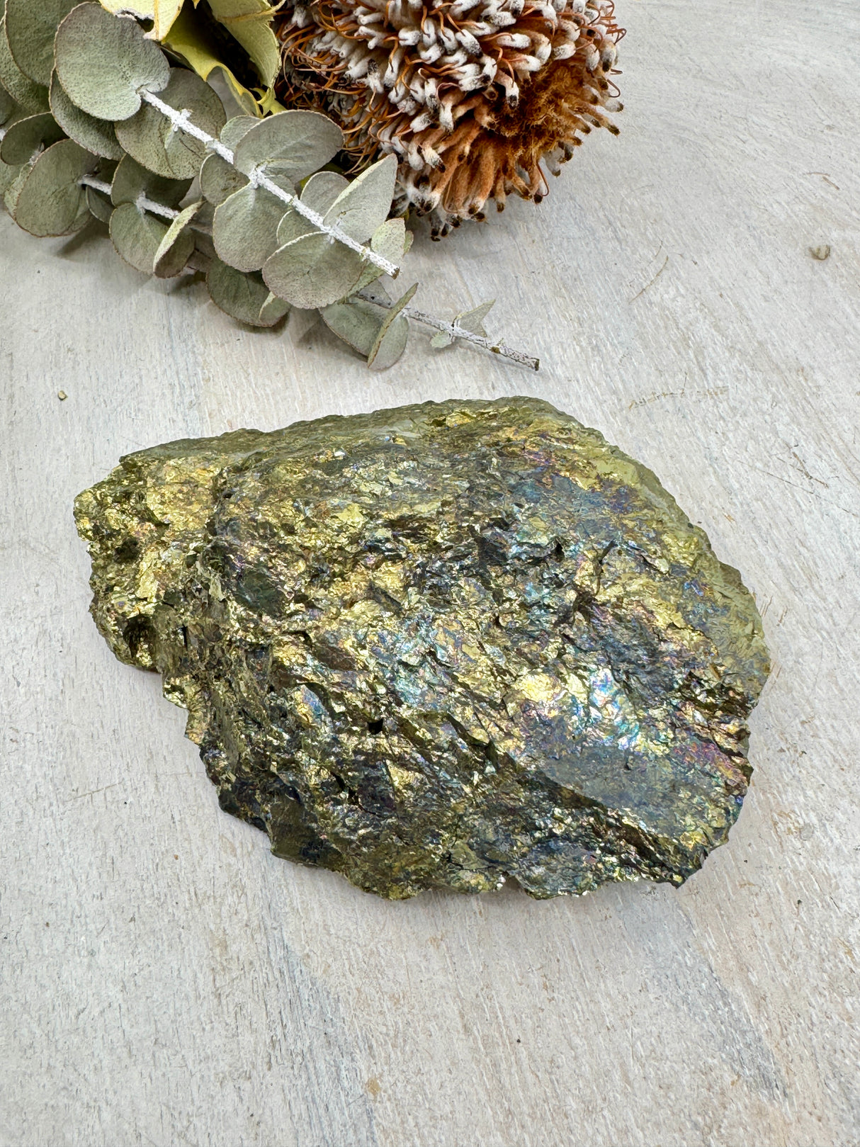 Chalcopyrite (Peacock Ore) Natural Chunk 421g (11cm) – Stone of Joy, Abundance & Transformation