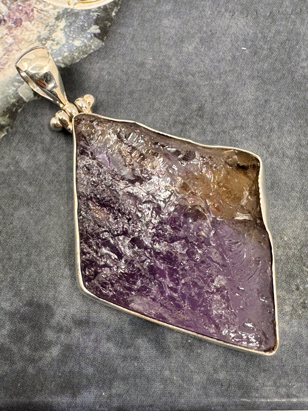 Ametrine Rough XL Silver Pendant & Chain - "I can overcome anything I set my mind to."
