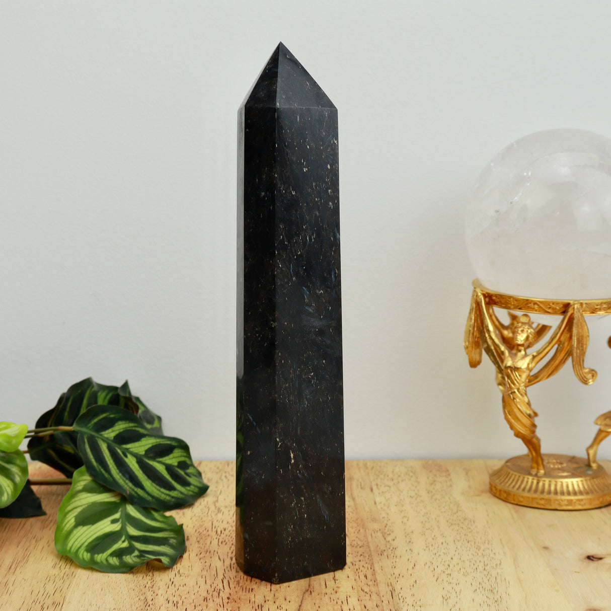 Arfvedsonite with Garnet Flash Tower 23cm 819g