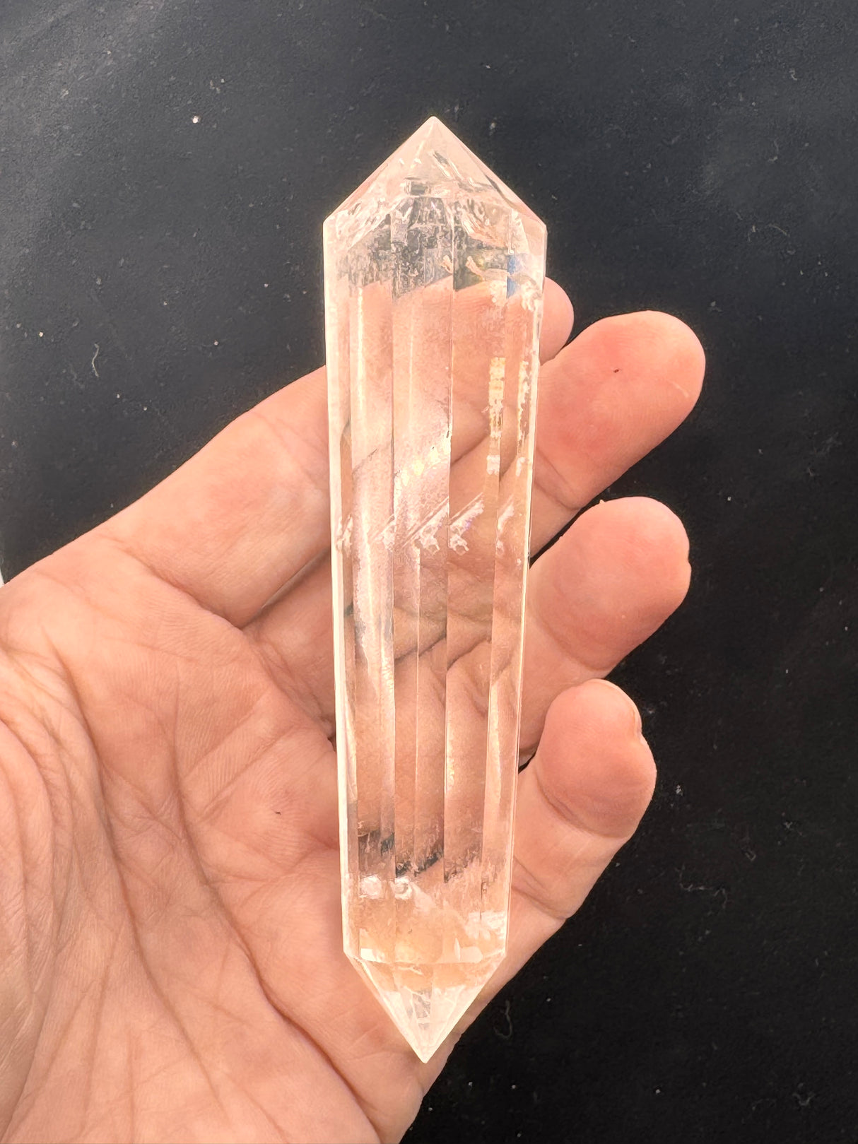 12-Sided Clear Quartz Vogel Wand 106g – Master Healer and Light Encoder