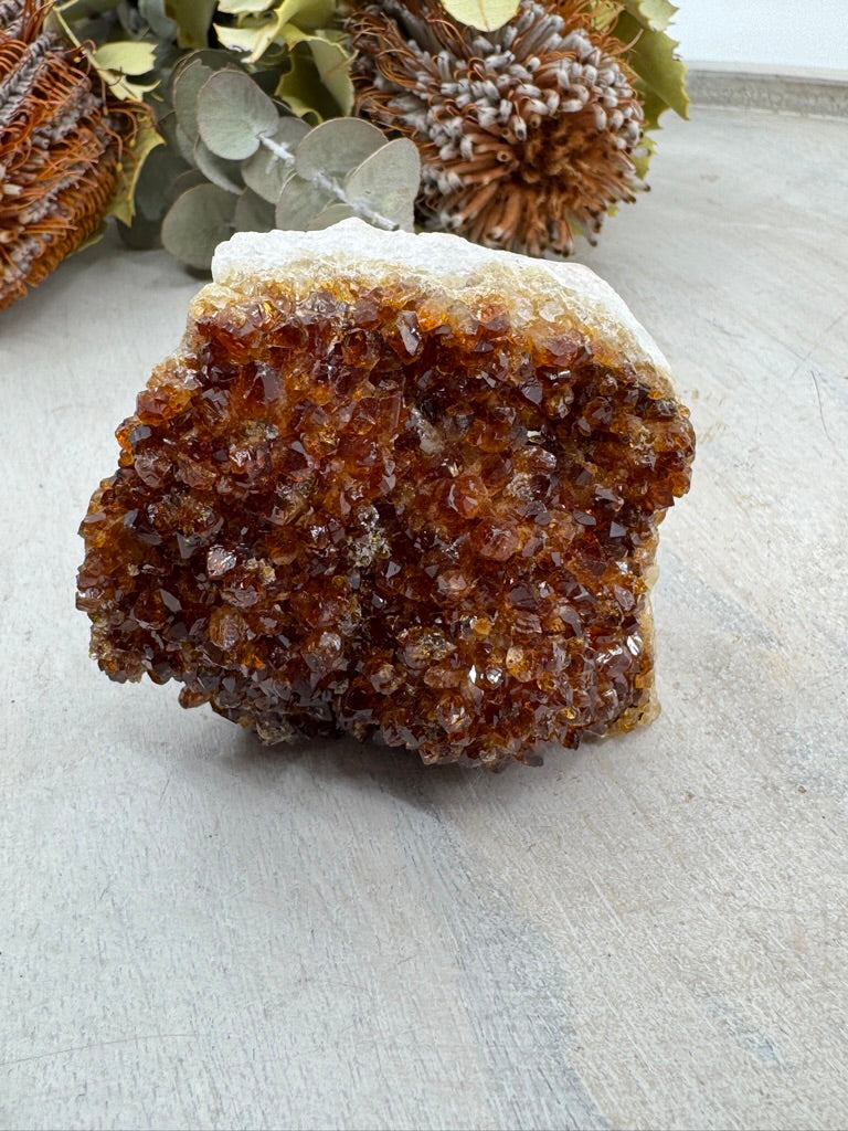 Citrine cluster #4 – golden yellow crystal for joy, success and positive energy – Inspired By 3 Crystals Australia.