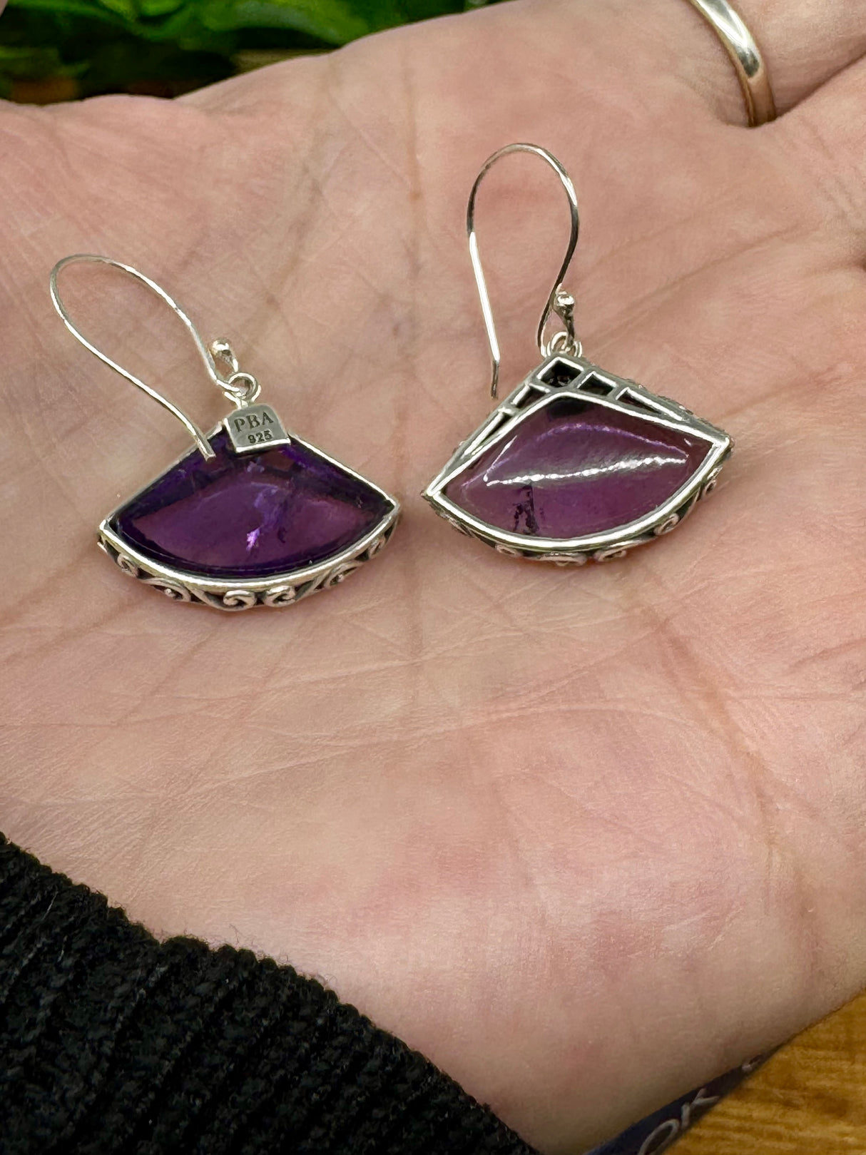 Amethyst Silver Earrings- “I trust my intuition and allow it to guide me each day”’