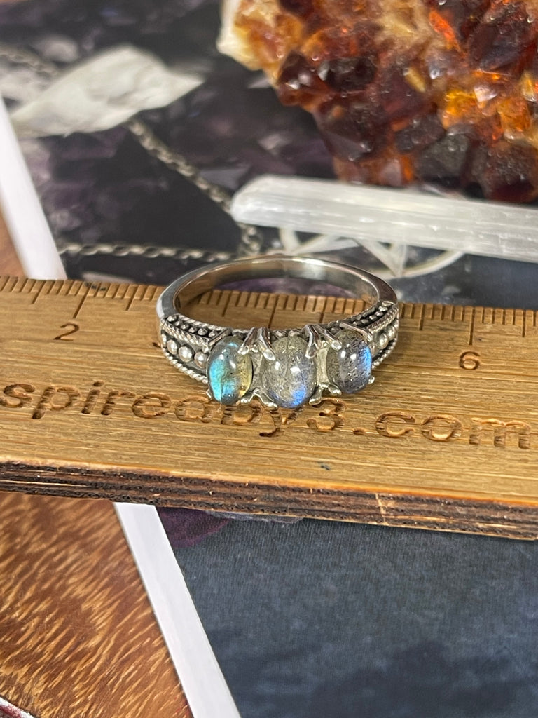Labradorite Ring Size 10 #2 - “I welcome change and transformation into my life”.