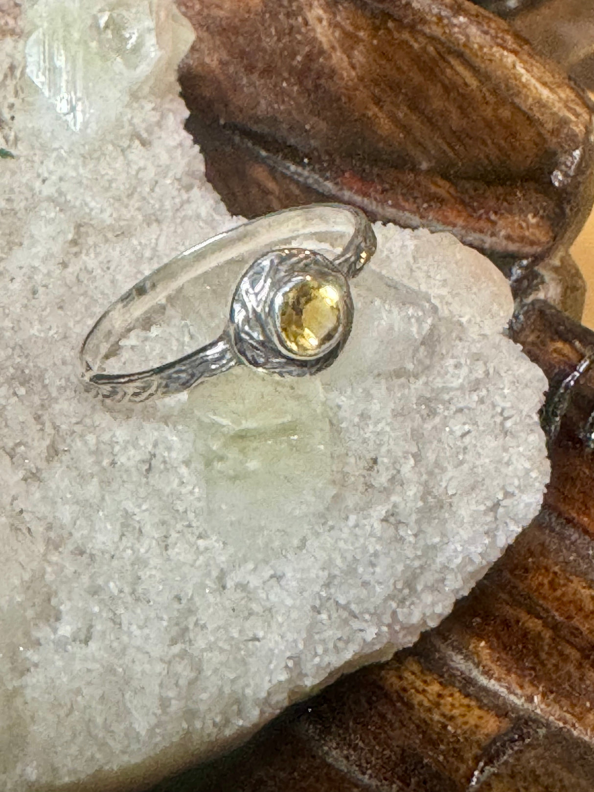 Citrine Silver Ring Size 9 - Manifestation. Abundance.