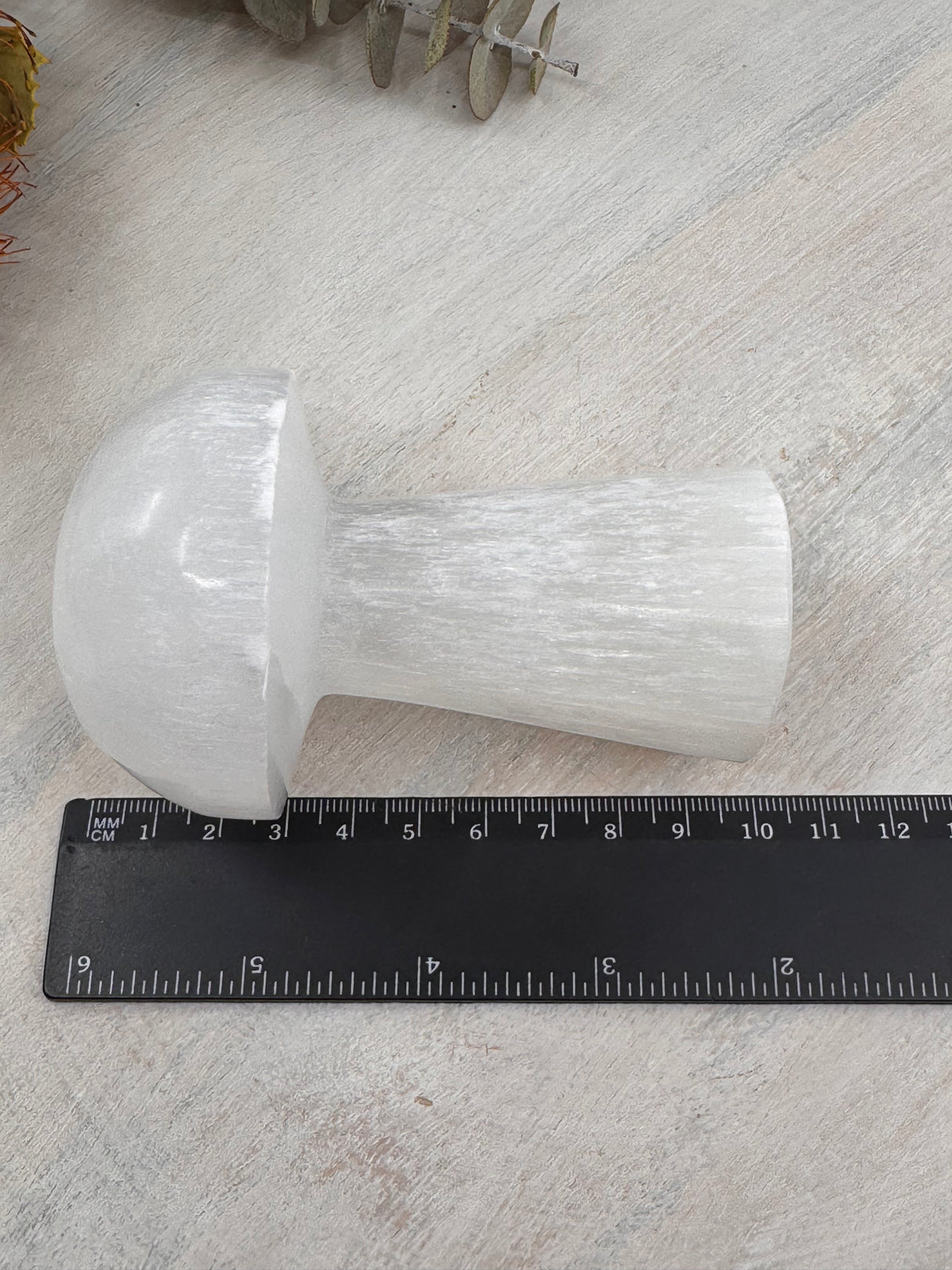 Selenite Mushroom Carving – 9cm Crystal of Light, Clarity & Peace