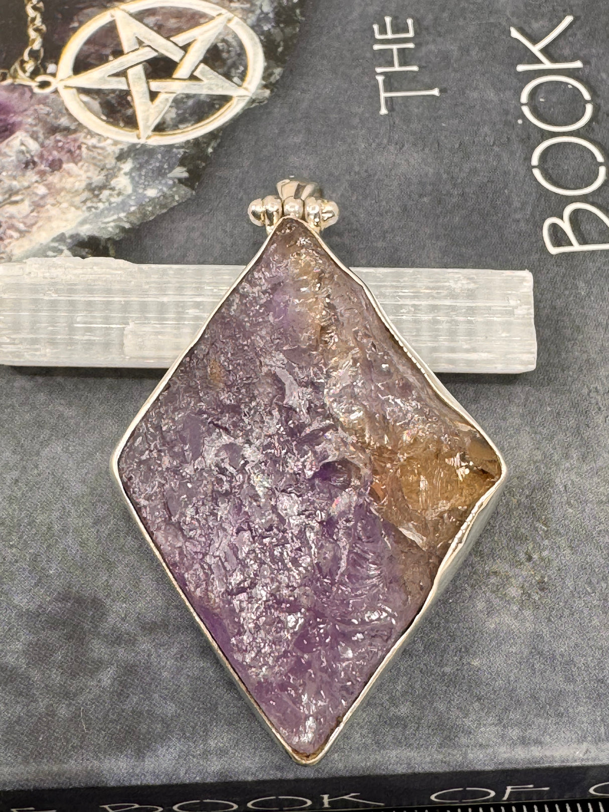 Ametrine Rough XL Silver Pendant & Chain - "I can overcome anything I set my mind to."