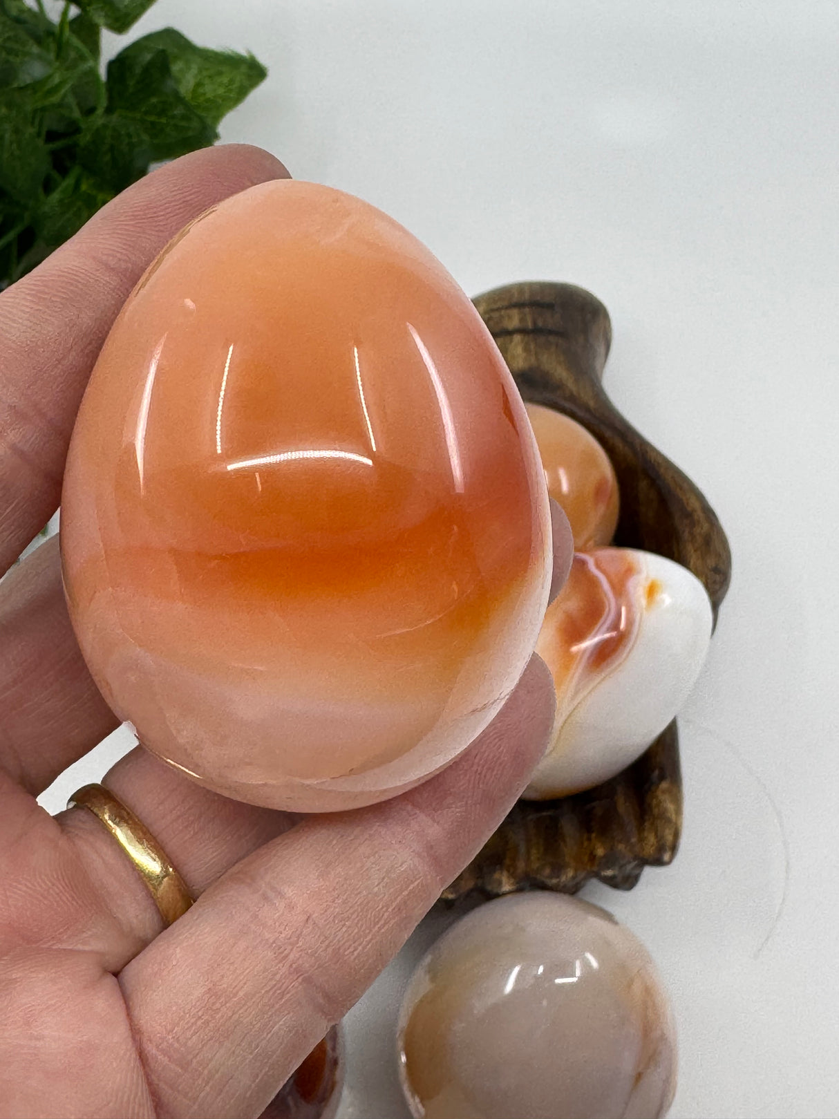 Carnelian Egg Carving - "I am full of creative energy and new ideas."