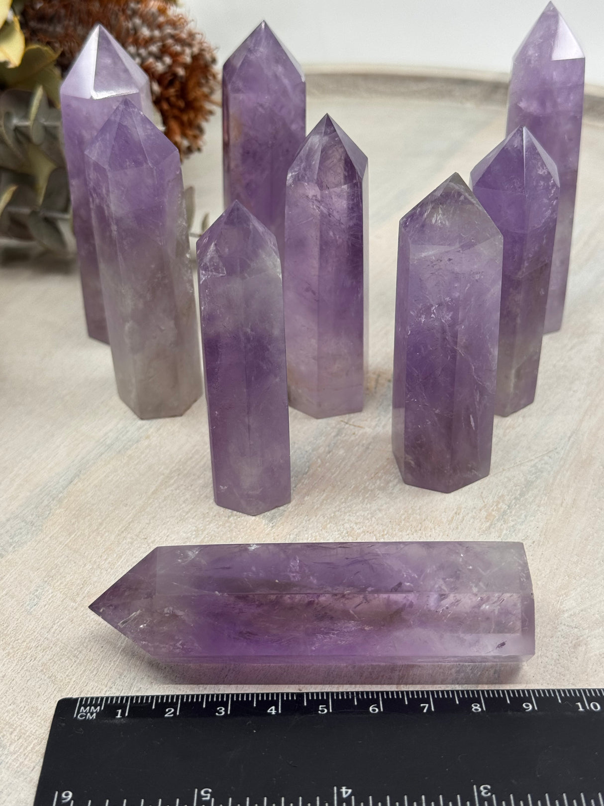 Amethyst 6-Sided Point Collection – 7–9 cm × 2–3 cm (Intuitively Selected)