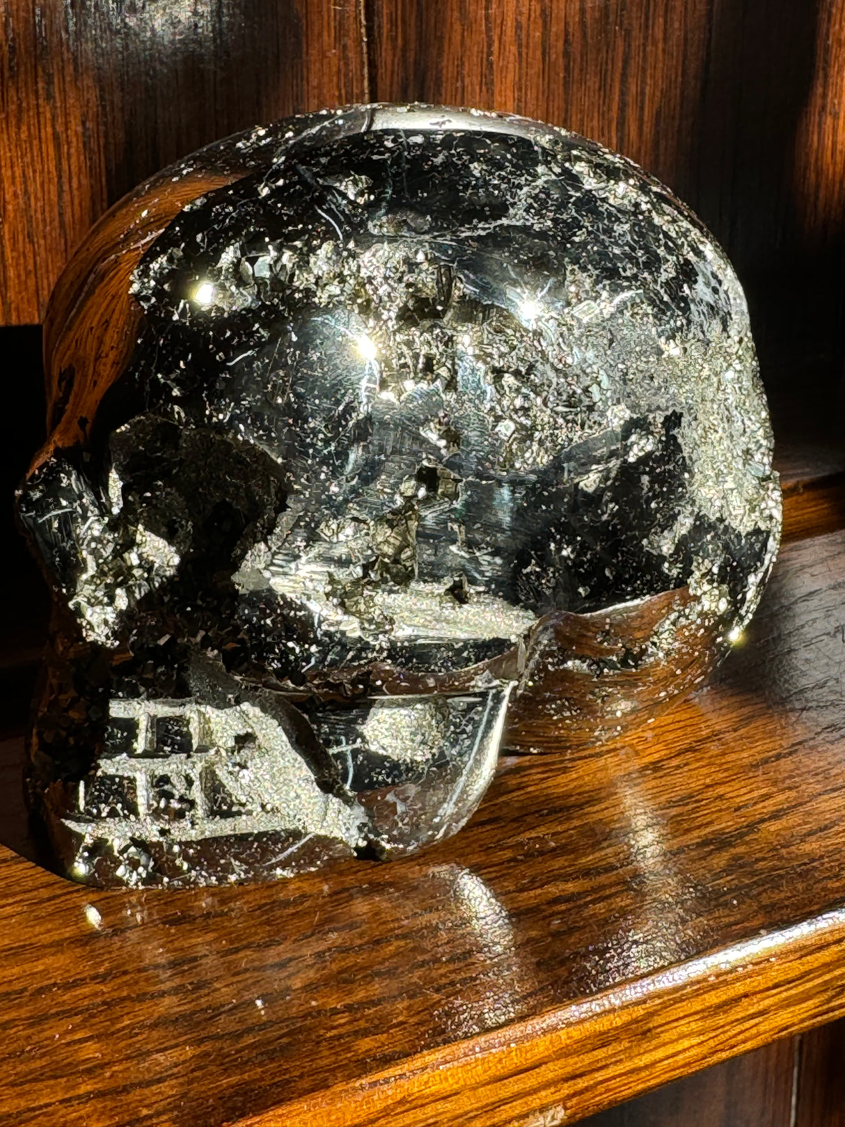 Pyrite Skull Carving #1 - 1.64kilos - Protection & Energy