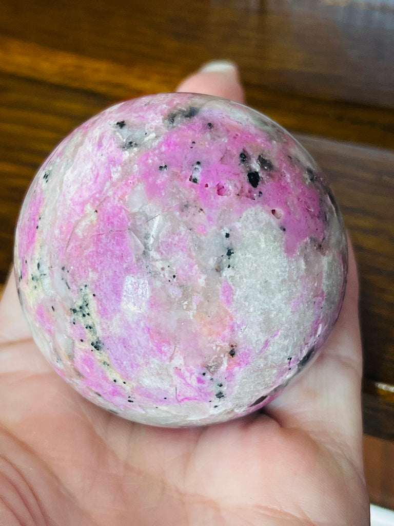 Cobaltoan Calcite Sphere #6 229g - A rare crystal also known as Aphrodite Stone and Salrose Stone
