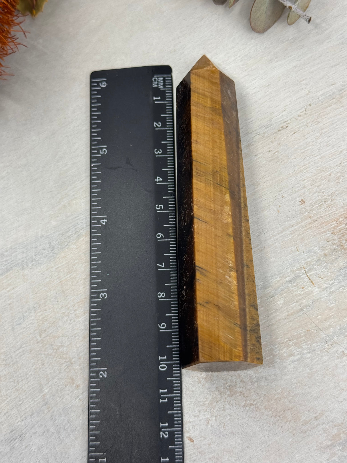 6-Sided Tiger Eye Point – Crystal of Courage & Focus