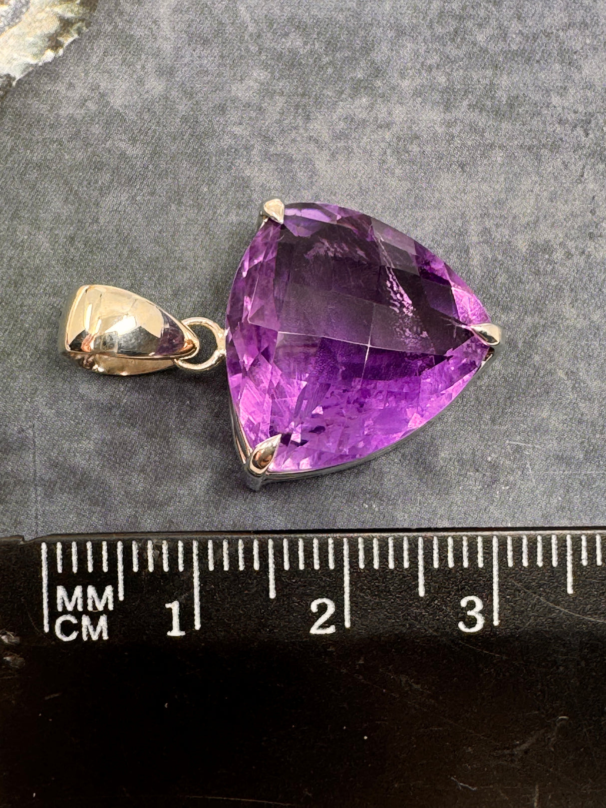 Amethyst Silver Faceted Pendant - “I trust my intuition and allow it to guide me each day”