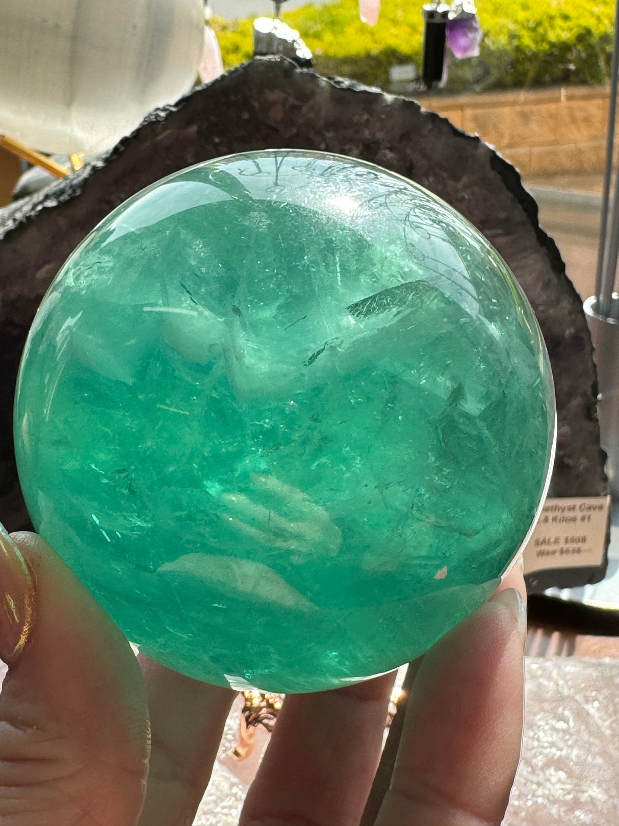 Green Fluorite Sphere #2 592g- Concentration