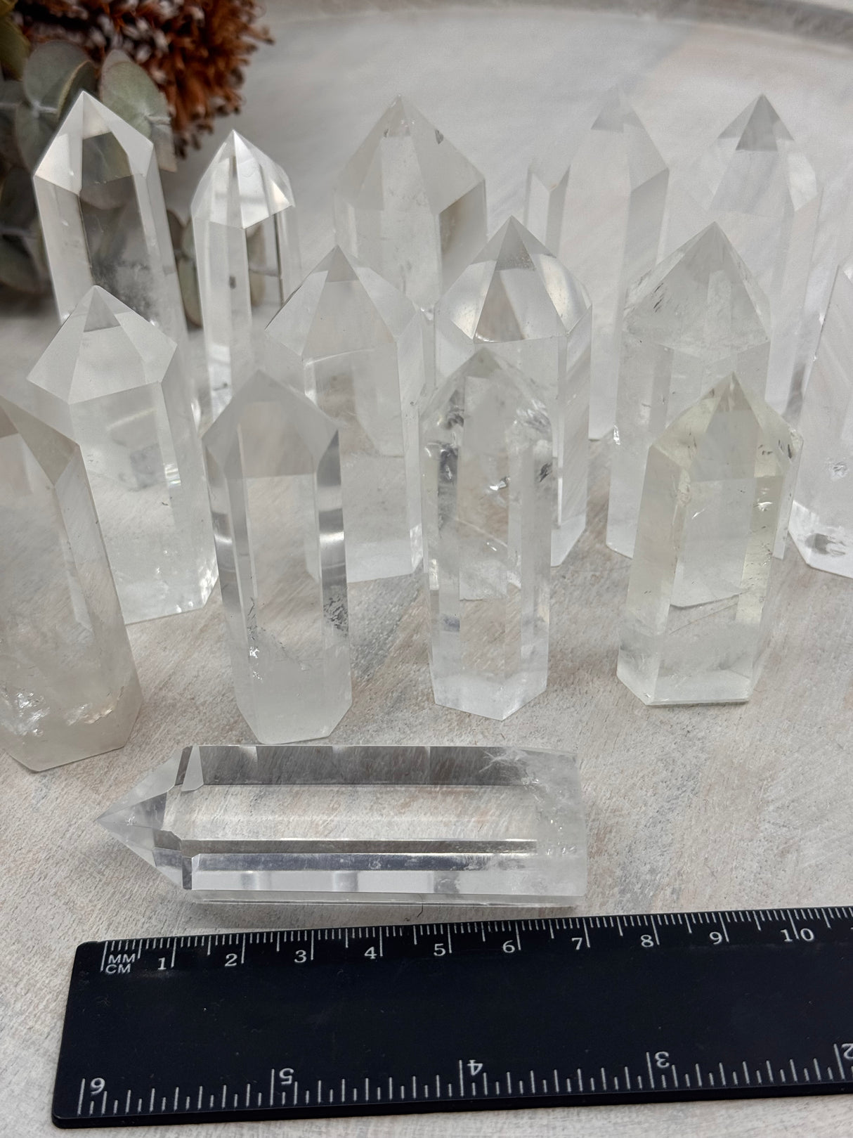 Clear Quartz 6-Sided Point Collection – 7–7.5 cm × 2.5–3 cm (Intuitively Selected)
