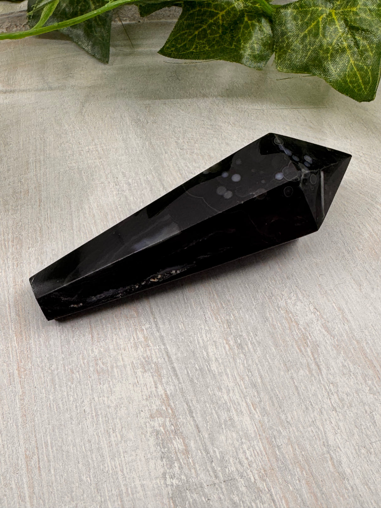 Banded Black Agate Wand - "I release all behaviours that no longer serve me."