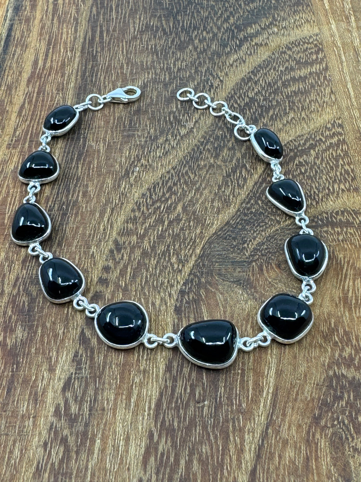 Black Onyx Sterling Silver Bracelet | Protection & Grounding