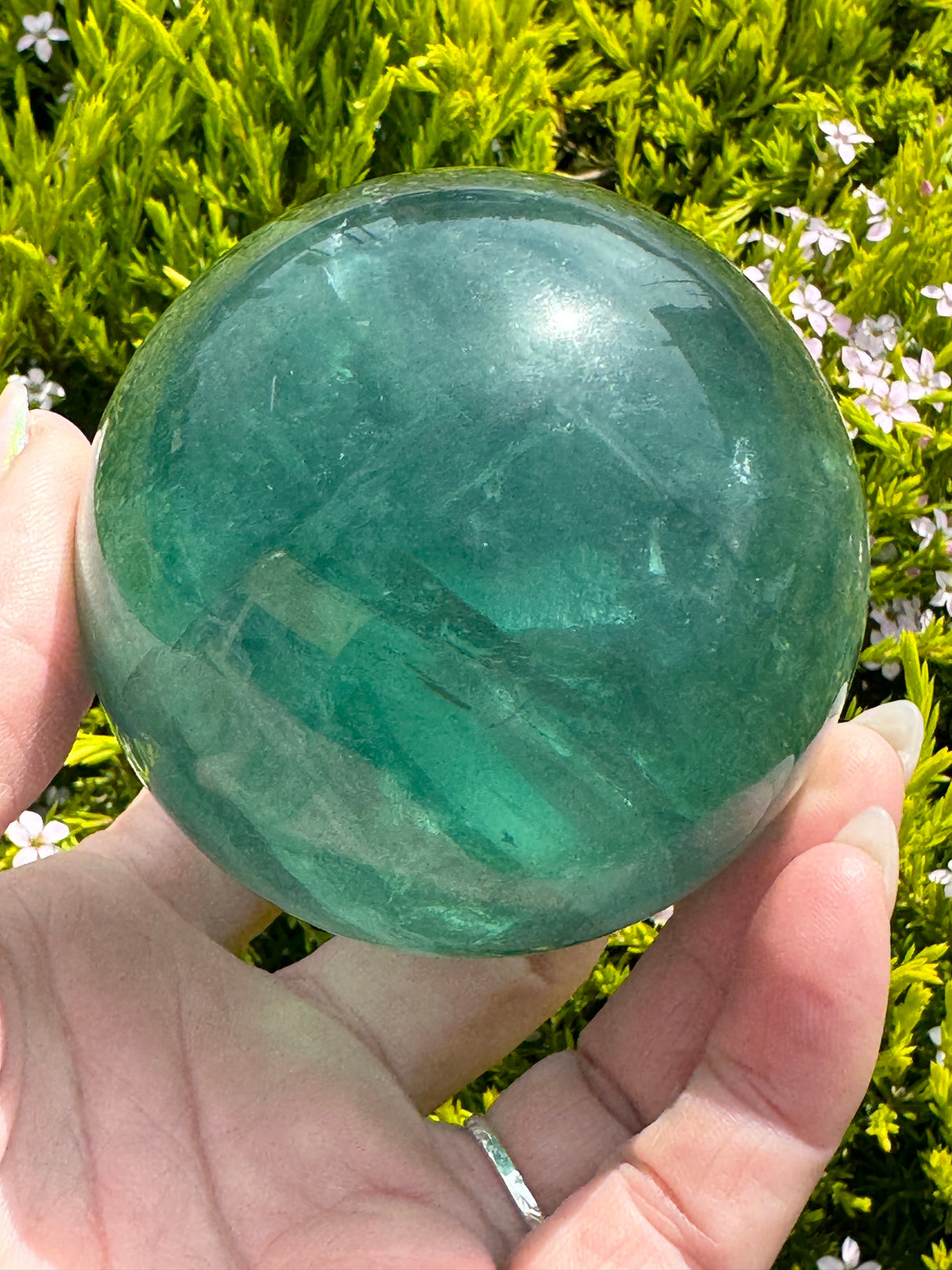 Green Fluorite Sphere #2 592g- Concentration