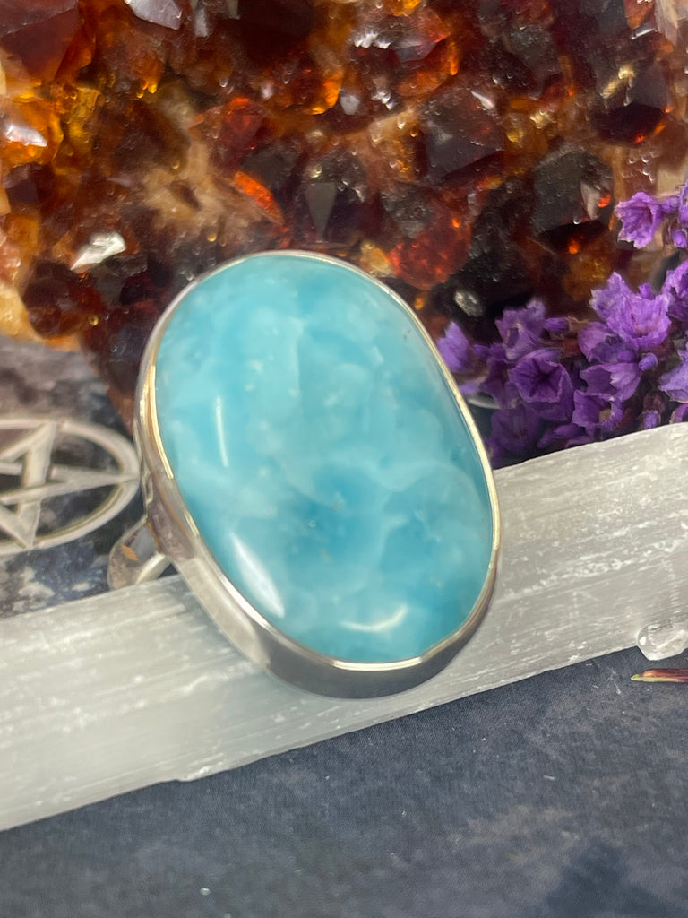 Hemimorphite  Silver Ring Size 10 #2 - "I communicate with grace & love".